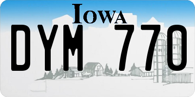 IA license plate DYM770