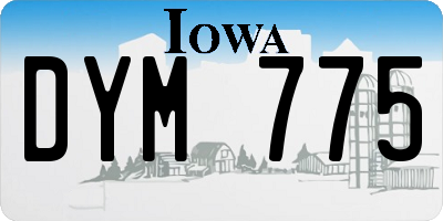 IA license plate DYM775