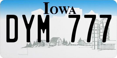 IA license plate DYM777
