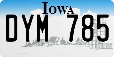 IA license plate DYM785