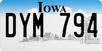 IA license plate DYM794