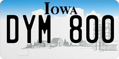 IA license plate DYM800