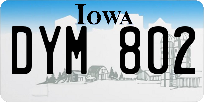IA license plate DYM802