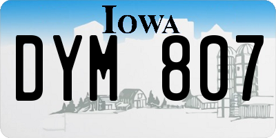IA license plate DYM807