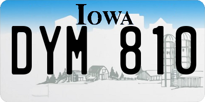 IA license plate DYM810