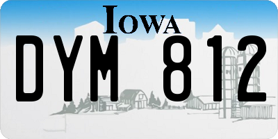 IA license plate DYM812