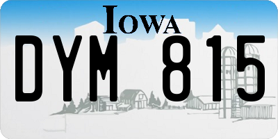 IA license plate DYM815