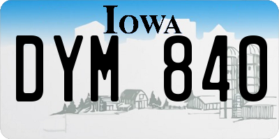 IA license plate DYM840