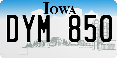 IA license plate DYM850