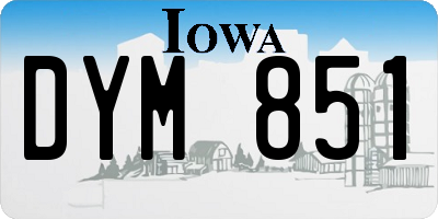 IA license plate DYM851