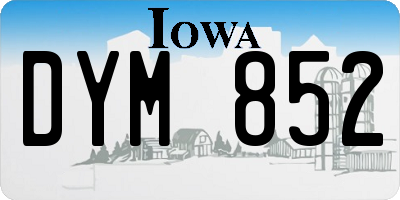 IA license plate DYM852