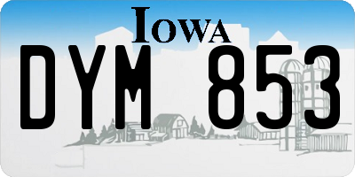 IA license plate DYM853
