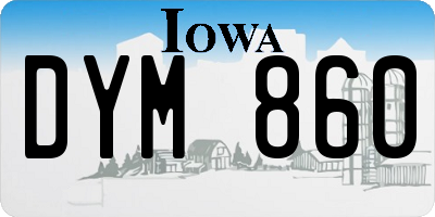 IA license plate DYM860