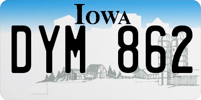 IA license plate DYM862