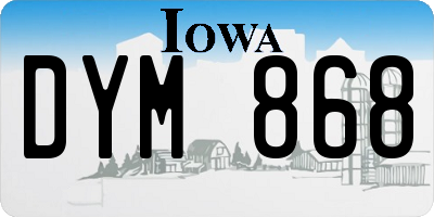 IA license plate DYM868