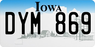 IA license plate DYM869