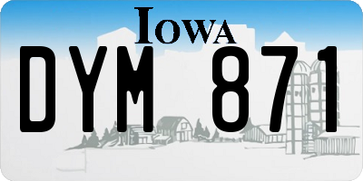 IA license plate DYM871