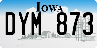 IA license plate DYM873