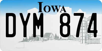 IA license plate DYM874