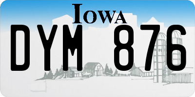 IA license plate DYM876