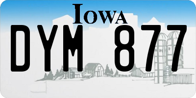 IA license plate DYM877