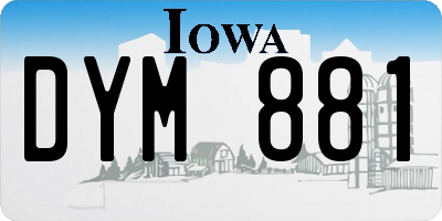IA license plate DYM881