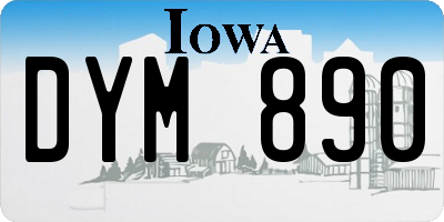 IA license plate DYM890