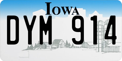 IA license plate DYM914