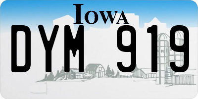 IA license plate DYM919