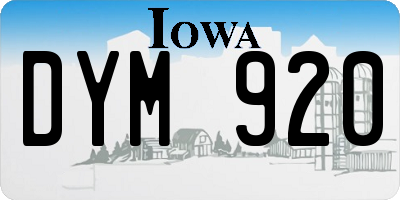 IA license plate DYM920