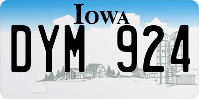 IA license plate DYM924