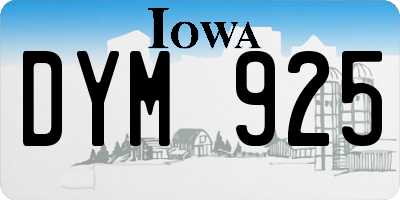 IA license plate DYM925