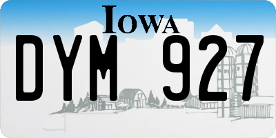 IA license plate DYM927