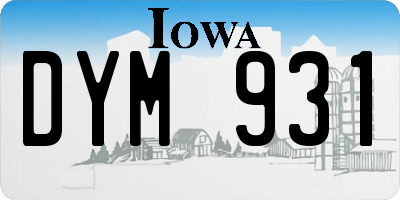 IA license plate DYM931