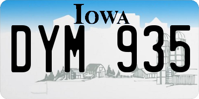 IA license plate DYM935