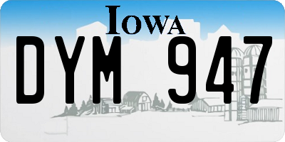IA license plate DYM947