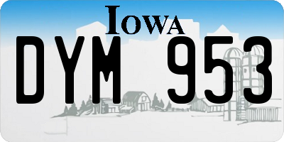 IA license plate DYM953
