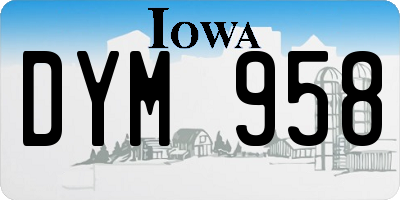 IA license plate DYM958