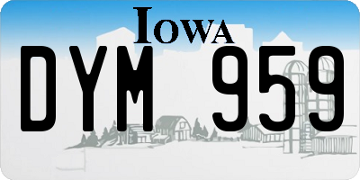 IA license plate DYM959