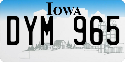 IA license plate DYM965