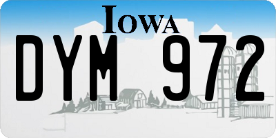 IA license plate DYM972