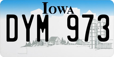 IA license plate DYM973