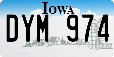 IA license plate DYM974