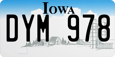 IA license plate DYM978