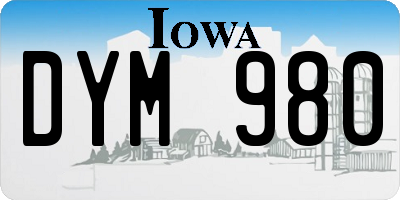 IA license plate DYM980