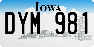 IA license plate DYM981