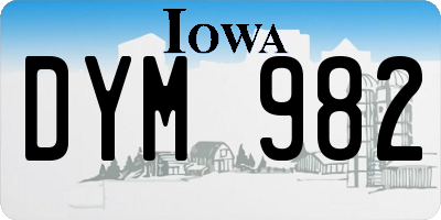 IA license plate DYM982