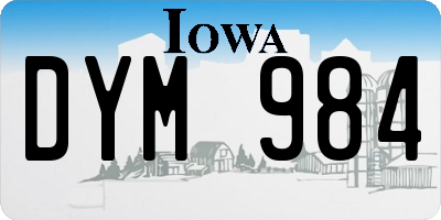 IA license plate DYM984