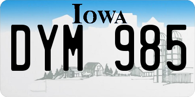 IA license plate DYM985