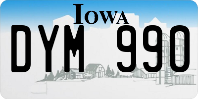 IA license plate DYM990